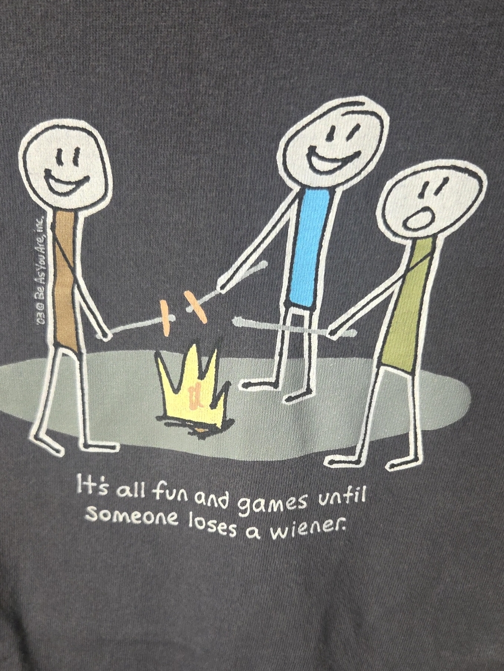 Graphic Short Sleeve Tee in Charcoal with Campfire Illustration